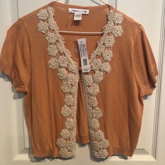 Cardigan short sleeve, with croche adds on - Picture 1 of 6
